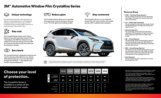 3M Automotive Window Film Crystalline Series 2