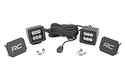 Rough Country 2" SQUARE CREE LED LIGHTS - (PAIR BLACK SERIES)